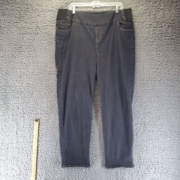 Woman Within Jeans Womens 20W Black Stretch Pull-On Denim Jeggings - Picture 1 of 10